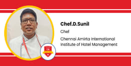 Interview Chef D Sunil Chef at Chennai Amirta International Institute of Hotel Management Bangalore